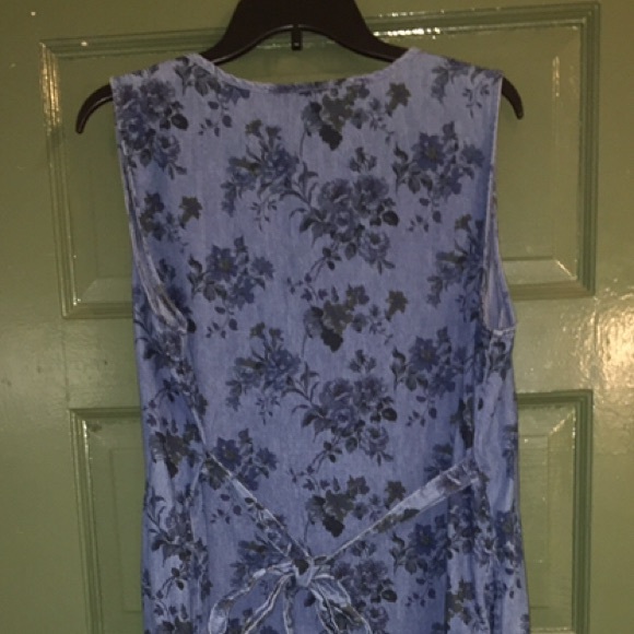 Vintage Capacity Blue Floral Jean Dress - Picture 2 of 11